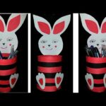 DIY Pen & pencil Holder Ideas || How To Make Rabbit Pen Stand At Home || Best  out of waste