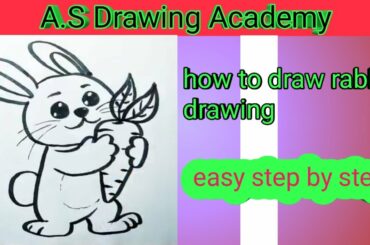 RABBIT || HOW TO DRAW RABBIT DRAWING || EASY STEP BY STEP || CUTE RABBIT DRAWING