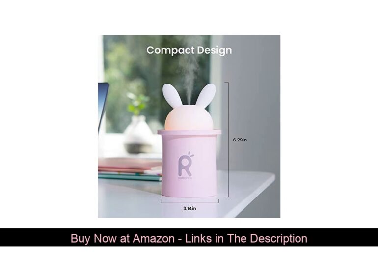 ☄️ Mini Travel Cute Rabbit Air Humidifier for Bedroom, Desk, Car, 280 ml Portable Ultrasonic Cool M