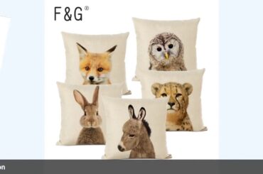 ✅Cute Baby Animals Cushion Cover Home Decor Bunny Donkey Fox Decorative