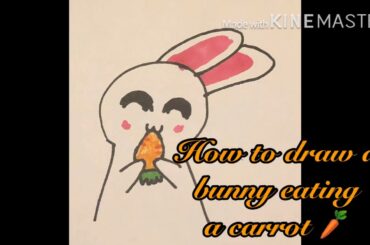 How to draw a cute bunny eating a carrot