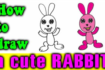 How to draw a cute RABBIT for kid/Hướng dẫn vẽ CHÚ THỎ cute