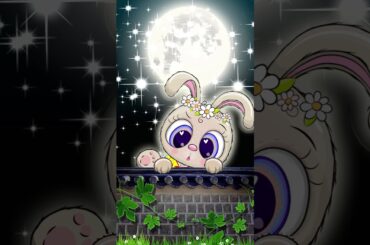 Galaxy Themes - [poly] cute bunny rabbits and the moon