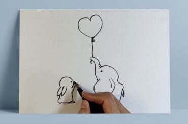 🔴 Drawing Art 👉🏻 Rabbit Baby Elephant Sinus Taught Painting