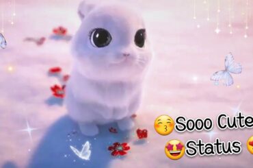 😘 So Cute 😍 3D Rabbit and Flowers  WhatsApp Status Video By Prasenjeet Meshram