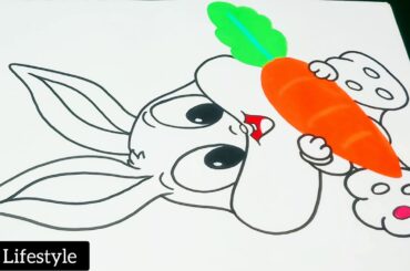 Cute Bunny Painting || Easy Acrylic Painting Timelapse || For Beginners || Lax Lifestyle ❤