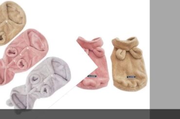 ✓Warm Pet Dogs Clothes with Caps Cute Rabbit Ear Winter and Autumn Pupp