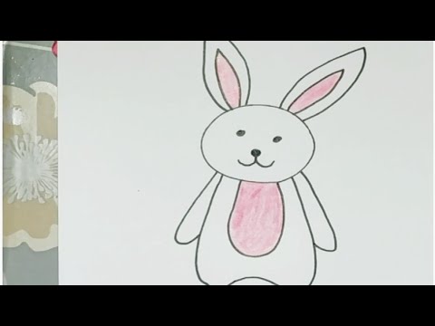 طريقه رسم ارنب بسيط للاطفال How to draw a cute cartoon rabbit