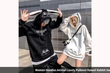 ✅Women Hoodies Animal Lovely Pullover Kawaii Rabbit Sweatshirt Tops Cut