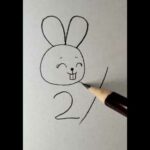 Simple drawing of cute rabbit