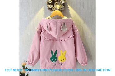 Sale Kids Jackets for Girls Spring Hoodie Zipper Coat Cute Rabbit Ears Cartoon Outwear kids Clothes