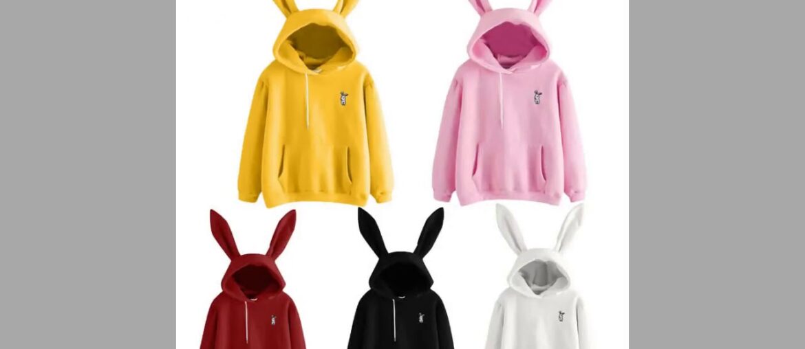 ✅Fashion Cute Girl Sweatshirt Bunny Rabbit Ears Hoodie Hoody Women Casu