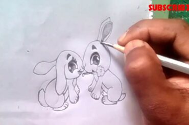 Cute baby animals drawing - draw cute baby bunnies  for kids | drawings 4 you