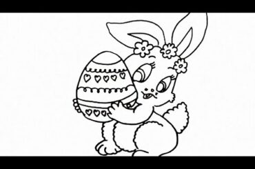 Cute Easter Rabbit- drawing and coloring video for kids