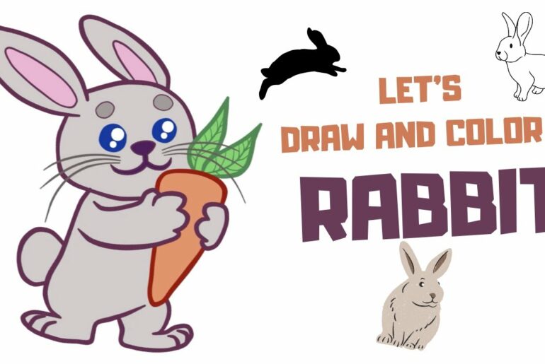 [How to] draw and color a cute RABBIT ❤️⎮Cute ANIMAL Drawing for Kids