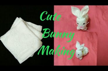 HOW TO MAKE A CUTE RABBIT WITH PAPER AND TOWEL/NAPKIN BUNNY/NAPKIN FOLDING DOLL.