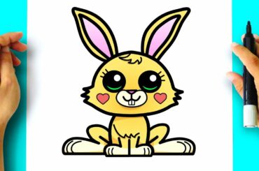 How to DRAW a CUTE BUNNY RABBIT - Easy