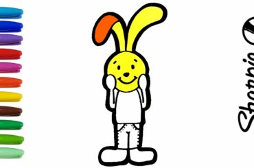 How to draw a bunny easy for your baby. Coloring with markers.