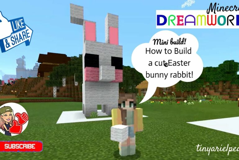 How to build a cute Easter bunny rabbit in Minecraft! Dreamworld.