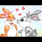 Cute Bunny Couple Drawing I Bugsy I Bugs Bunny and Lola I Water Color Pencil