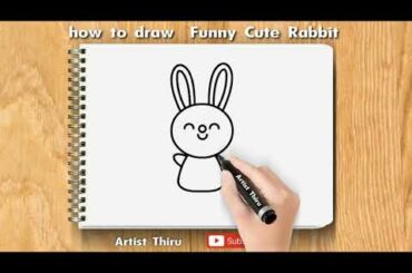 🐰how to draw  Funny Cute Rabbit🐰creafix art