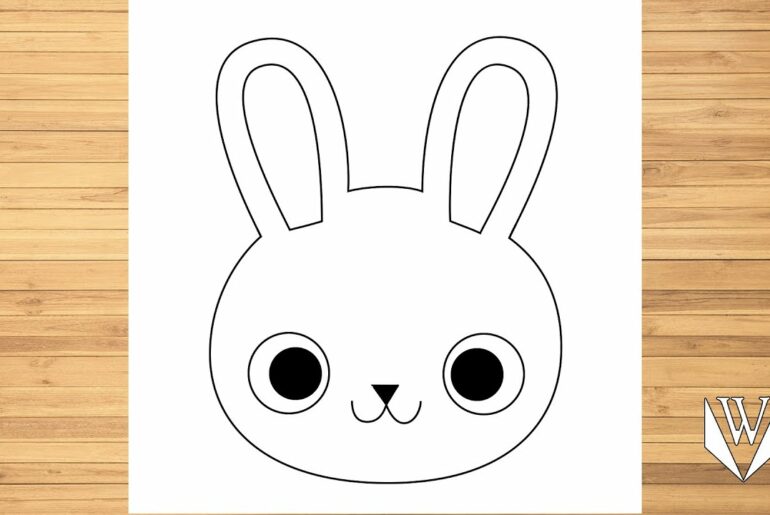 How to draw Cute Rabbit Face Step by step, Easy Draw | Free Download Coloring Page