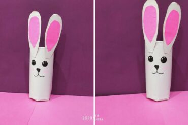 how to make cute bunny pen holder from old notebook covers