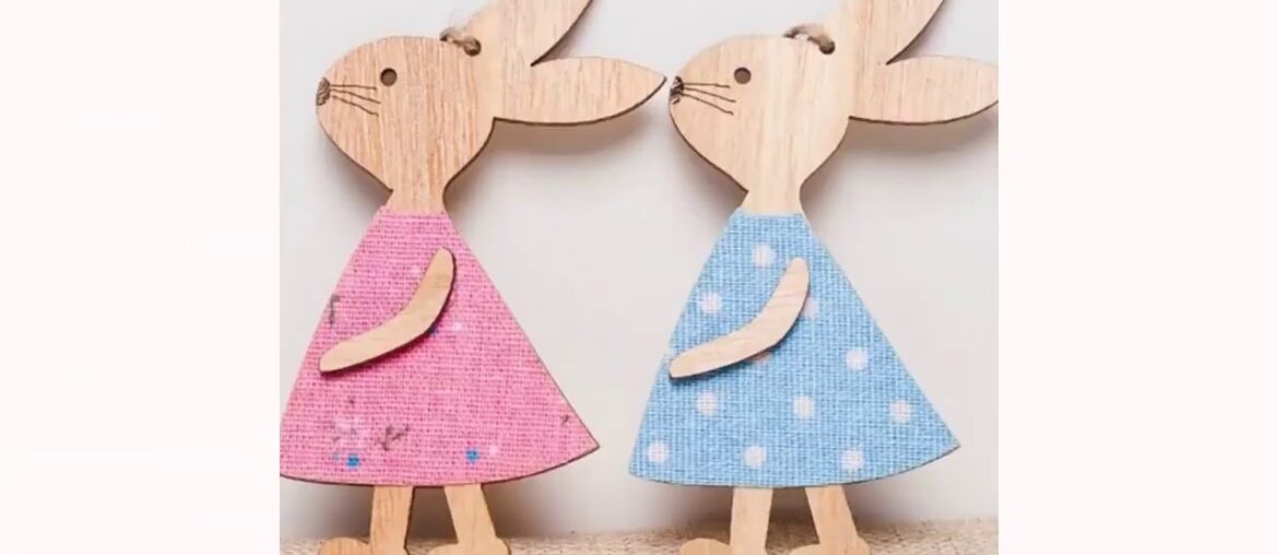☑1/3PCS Easter Rabbit Wooden Decoration DIY Wood Hanging Crafts Cute Bu ☑1/3PCS Easter Rabbit Wooden Decoration DIY Wood Hanging Crafts Cute Bu
