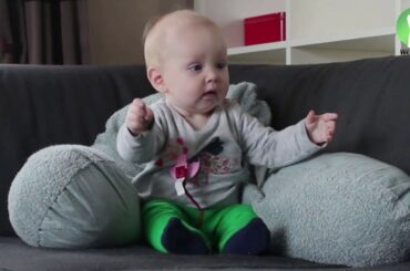 Rabbit steals baby's apple