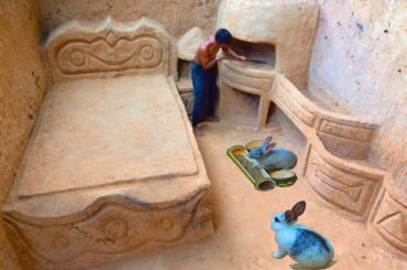 Building The Most Modern Underground King Bed And Tunnel Underground Newborn Rabbits