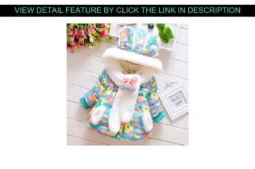 ⭐️ Cheap Children winter jacket for girls baby cute rabbit ears hooded jacket camouflage coat Kids