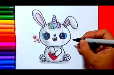 How to draw a unicorn bunny | Zed cute drawings