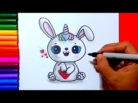 How to draw a unicorn bunny | Zed cute drawings