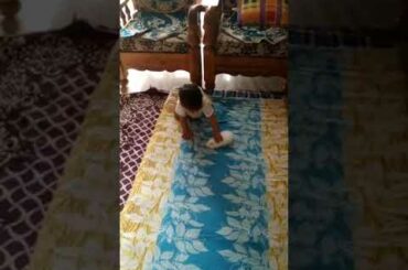 cute baby (Alveera) playing with rabbit part-2