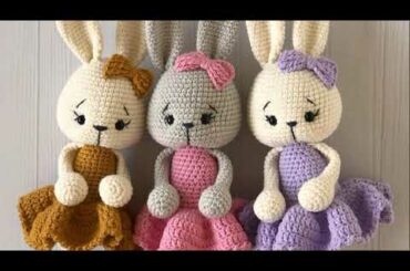 Cute bunny in dress Free amigurumi pattern
