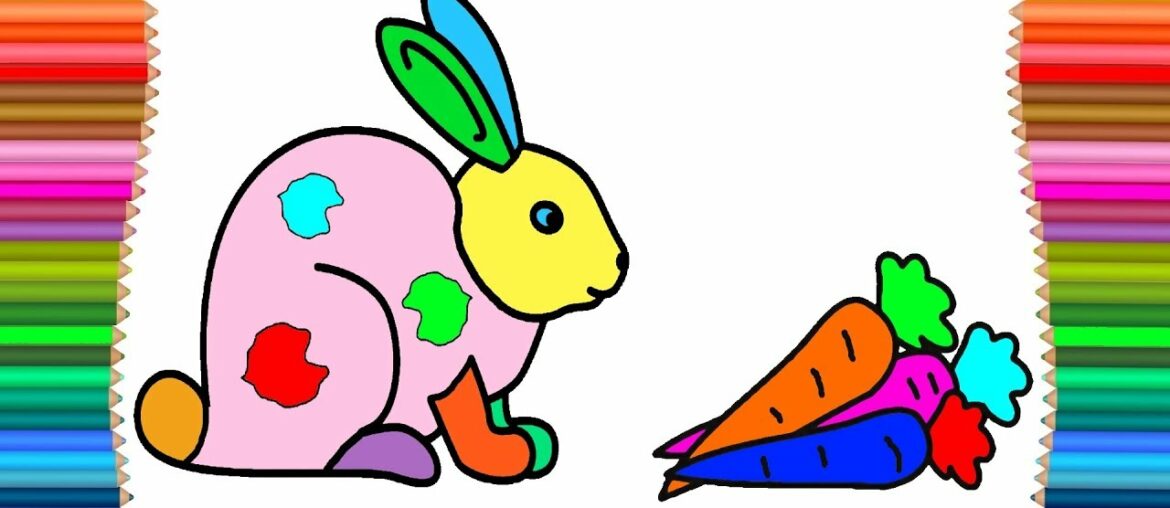 Cute Rabbit Coloring Page for Kids Art Colors And Colouring Book Cute Rabbit Coloring Page for Kids Art Colors And Colouring Book
