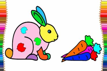 Cute Rabbit Coloring Page for Kids  Art Colors And Colouring Book