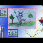 Cute rabbit want tobe an artist/USA drawing life