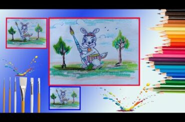 Cute rabbit want tobe an artist/USA drawing life