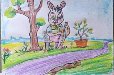 My cute Rabbit like reading book/USA drawing life