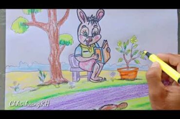 រៀនគូរ/រៀនអាន/អានសៀវភៅ/ទន្សាយចូលចិត្តអាន/cute rabbit like reading/Chhinheang KH