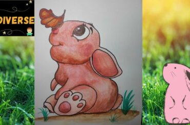 HOW  TO DRAW A CUTE BUNNY Easy Tutorial for Kids || KIDDIVERSE 2020