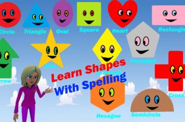 Learn Shapes for kids | Spelling | Shapes for kids (kindergarten, Toddlers , Preschool) -Baby Bunny