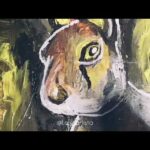 How to Paint with Acrylics on Canvas:Abstract Realist Painting of a Rabbit.نقاشی آکریلیک روی بوم