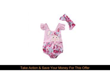Best Pretty Cute Children Kids Baby Girl Rabbit Bowknot Ruffles Rompers Clothes Baby Jumpsuit Cloth