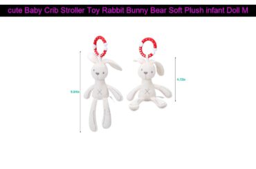cute Baby Crib Stroller Toy Rabbit Bunny Bear Soft Plush infant Doll Mobile Bed Pram kid Animal Han