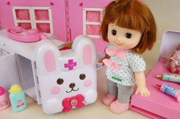 Baby doll Rabbit ambulance Hospital toys play with Pororo
