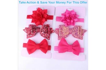 Slide 3pcs Infant Baby Girls cute flower Bow Headband Newborn Bunny Rabbit Elastic Hairband Hair Ac