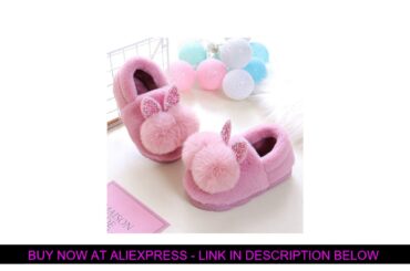 New Baby Winter Slippers Children Boys Girls Cute Cartoon Rabbit Slipper Kids Indoor Fur Warm Shoes