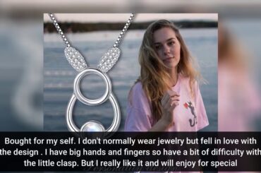 Top Review: PEIMKO Sterling Silver Cute Bunny Bear on the Moon Sunflower Necklace for Women, Mo...